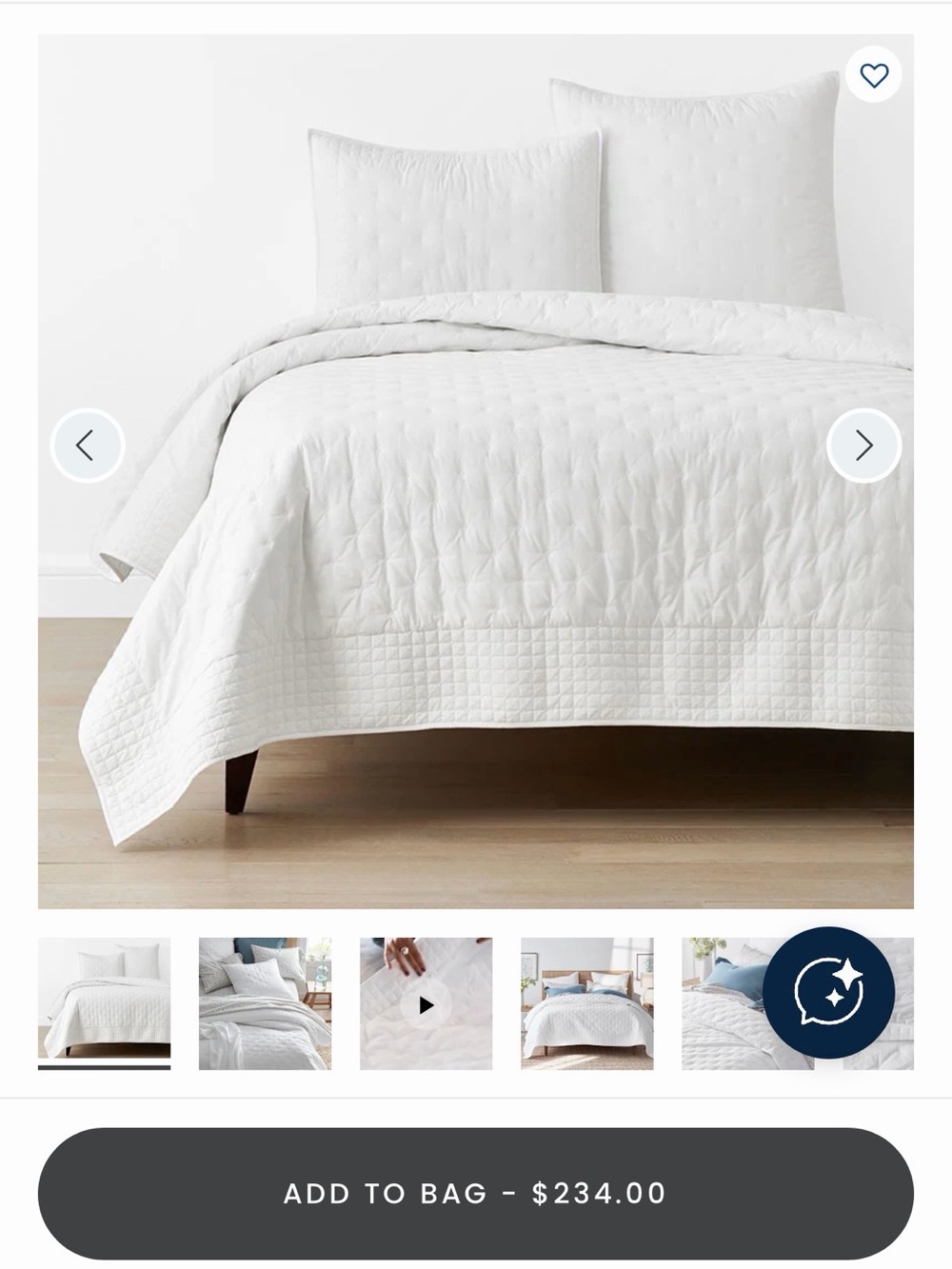 Company Cotton Pintuck Quilt- White